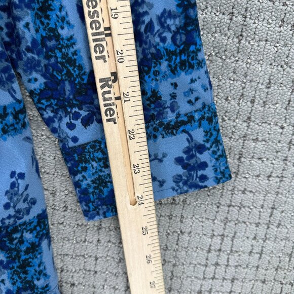 Tuckernuck Mini Dress Womens XL Blue Designer Floral Long Sleeve Ruffle Hem NWT - Picture 10 of 13